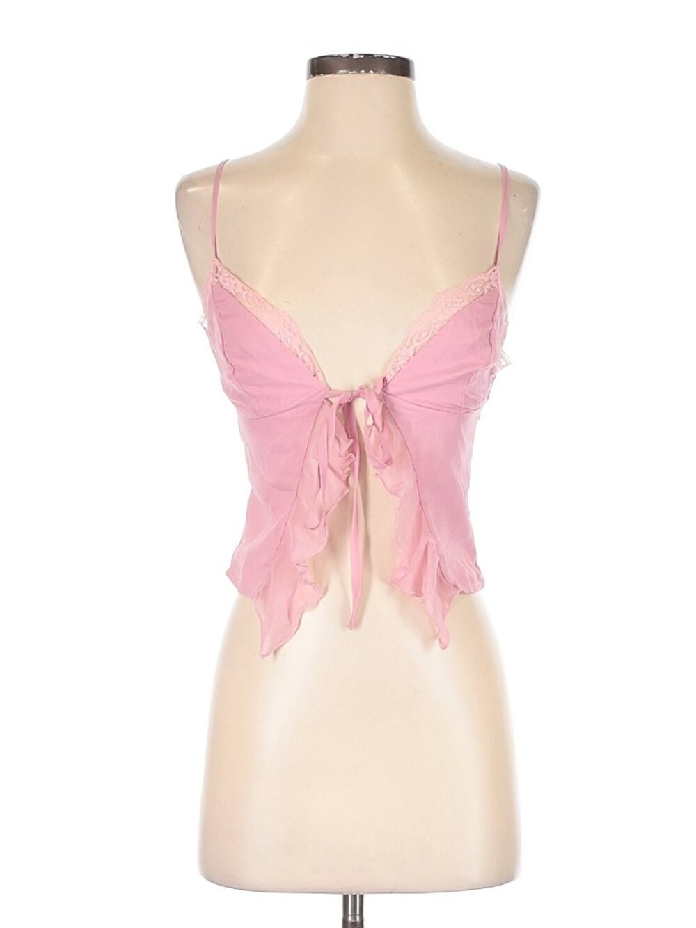 Pink Ruffle Lace Top COCHELLA WHIMSICAL GIRLHOODCORE BOHEMIAN FESTIVAL NWOT NEW